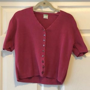 Pure cotton short sleeve cardigan